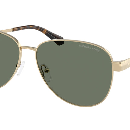Michael Kors BIARRITZ MK1160 Pilot Sunglasses  10143H-Light Gold Shiny 61-145-14 - Color Map Gold