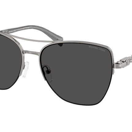 Michael Kors DORADO BEACH MK1163 Square Sunglasses  100287-Gunmetal Shiny 57-140-16 - Color Map Grey