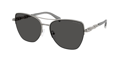 Michael Kors DORADO BEACH MK1163 Square Sunglasses  100287-Gunmetal Shiny 57-140-16 - Color Map Grey
