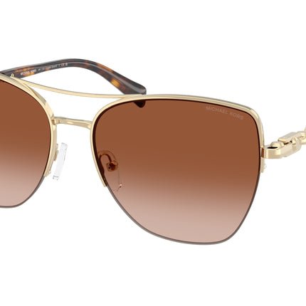 Michael Kors DORADO BEACH MK1163 Square Sunglasses  101413-Light Gold Shiny 57-140-16 - Color Map Gold