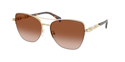 Michael Kors DORADO BEACH MK1163 Square Sunglasses  101413-Light Gold Shiny 57-140-16 - Color Map Gold