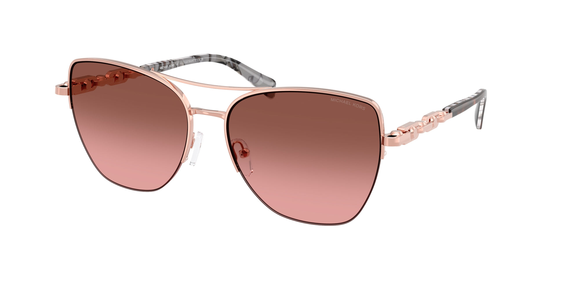 Michael Kors DORADO BEACH MK1163 Square Sunglasses  110811-Rose Gold Shiny 57-140-16 - Color Map Pink