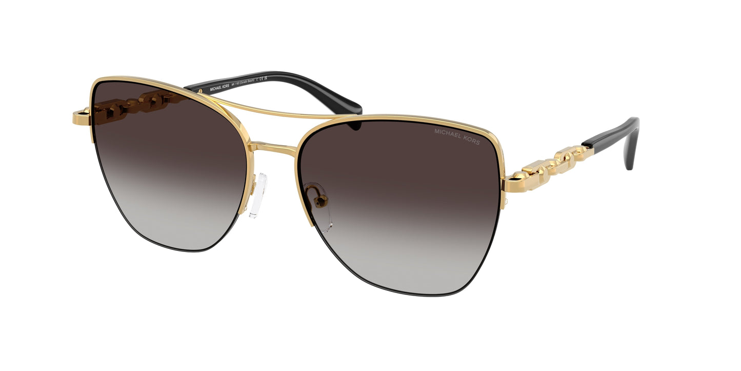 Michael Kors DORADO BEACH MK1163 Square Sunglasses  18968G-Yellow Gold Shiny 57-140-16 - Color Map Gold