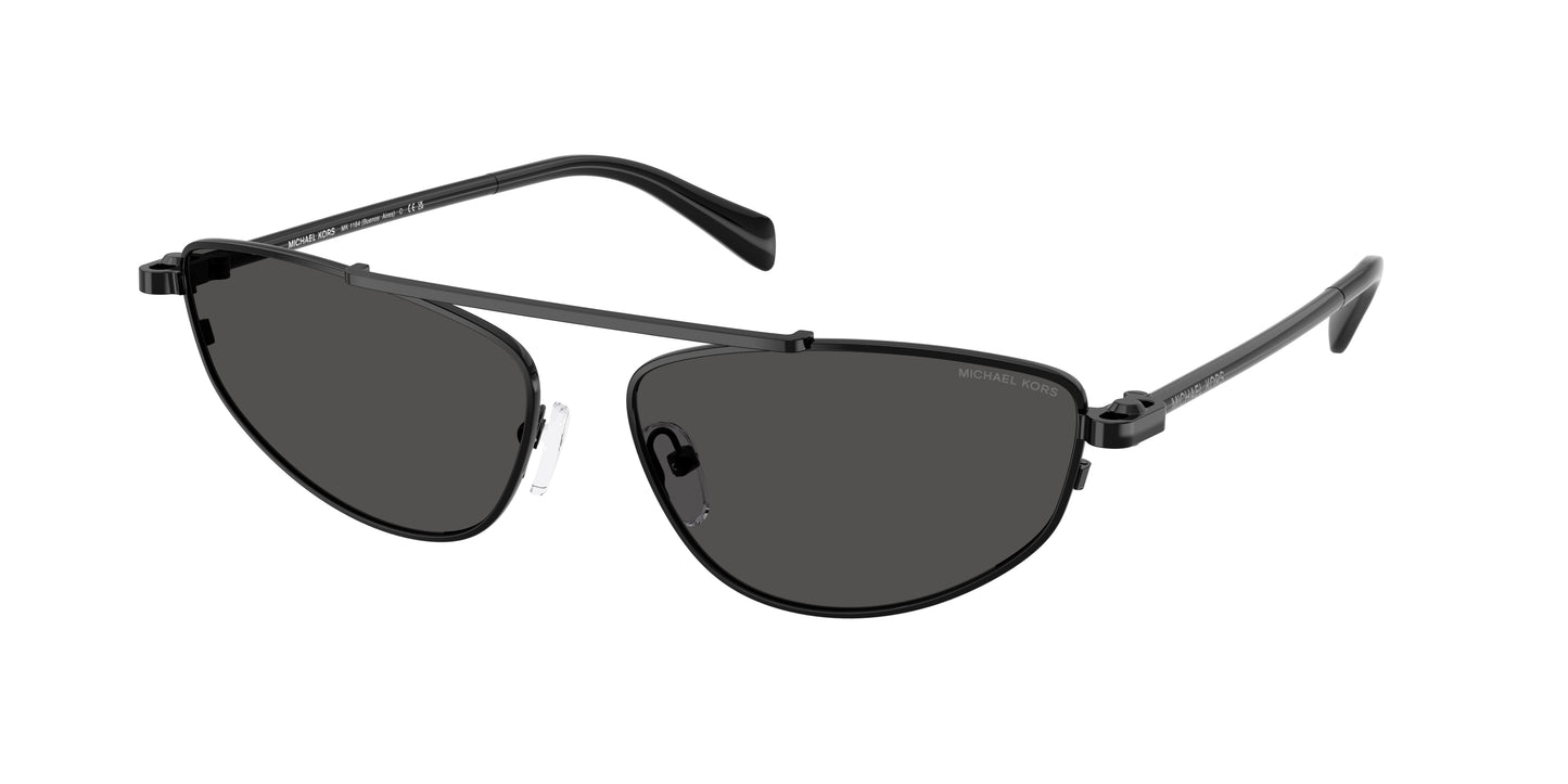 Michael Kors BUENOS AIRES MK1164 Irregular Sunglasses  100587-Black Shiny 60-140-15 - Color Map Black