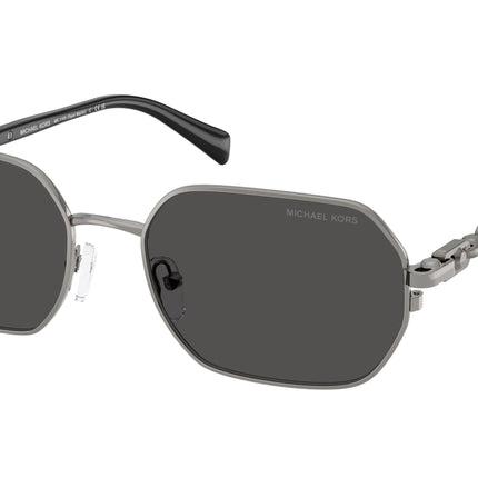 Michael Kors SAINT MARTIN MK1165 Irregular Sunglasses  100287-Gunmetal Shiny 57-145-18 - Color Map Grey