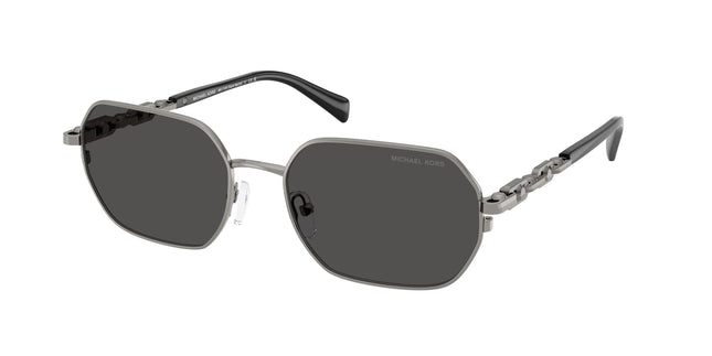 Michael Kors SAINT MARTIN MK1165 Irregular Sunglasses  100287-Gunmetal Shiny 57-145-18 - Color Map Grey