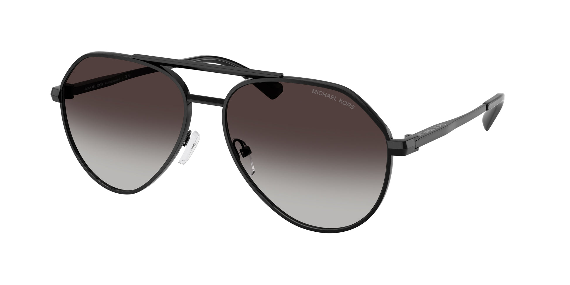 Michael Kors BRENTWOOD MK1168 Pilot Sunglasses  10058G-Black Shiny 60-145-15 - Color Map Black