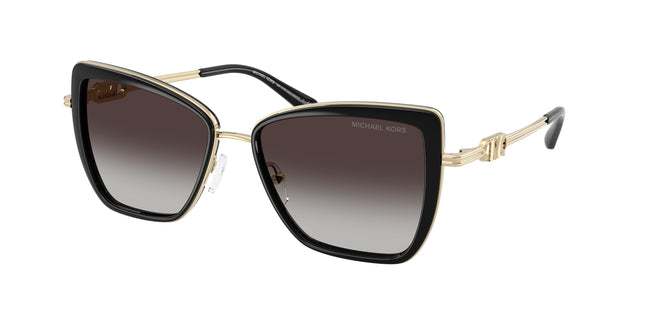 Michael Kors SEA ISLAND MK1178 Butterfly Sunglasses  30058G-Black 55-140-16 - Color Map Black