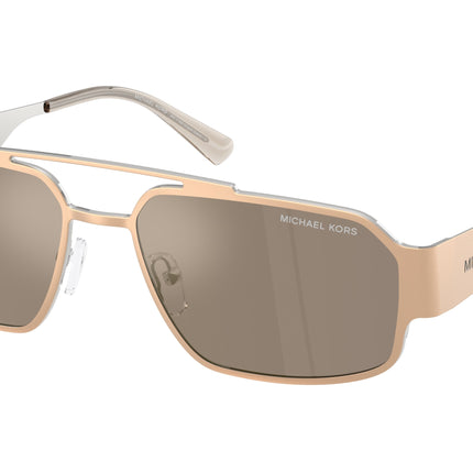 Michael Kors CAPE TOWN MK1182 Rectangle Sunglasses  10145A-Gold Matte 58-145-17 - Color Map Gold