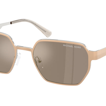 Michael Kors MADAGASCAR MK1183 Irregular Sunglasses  10145A-Gold Matte 55-145-19 - Color Map Gold