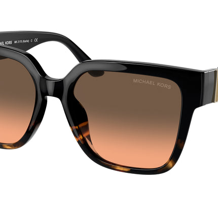 Michael Kors KARLIE MK2170U Square Sunglasses  390818-Black/Dark Tortoise 54-140-17 - Color Map Black