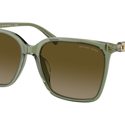 Michael Kors CANBERRA MK2197U Square Sunglasses  394413-Green Transparent 56-140-16 - Color Map Green