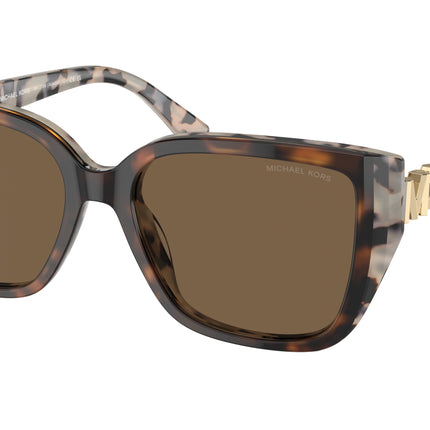 Michael Kors ACADIA MK2199 Rectangle Sunglasses  395173-Bi Layer Dark/Cream Tortoise 55-135-17 - Color Map Tortoise
