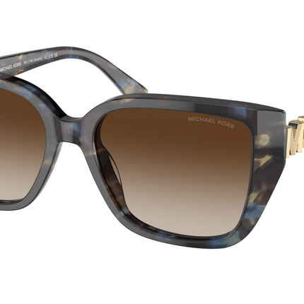 Michael Kors ACADIA MK2199 Rectangle Sunglasses  395213-Bright Blue Tortoise 55-135-17 - Color Map Blue