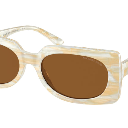 Michael Kors BORDEAUX MK2215 Rectangle Sunglasses  400173-Ivory Horn 56-140-18 - Color Map Beige