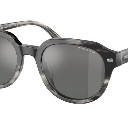 Michael Kors EGER MK2216U Round Sunglasses  396688-Black Horn 52-145-21 - Color Map Black