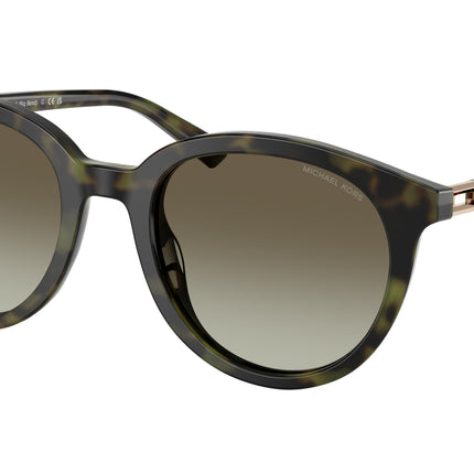 Michael Kors BIG BEND MK2227 Round Sunglasses  39433M-Olive Tortoise 53-145-21 - Color Map Green