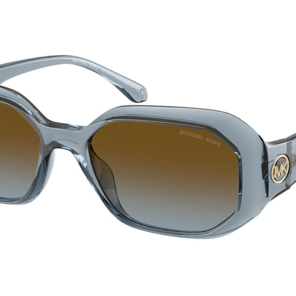 Michael Kors SIESTA KEY MK2240U Irregular Sunglasses  401413-Denim Transparent 54-140-17 - Color Map Blue