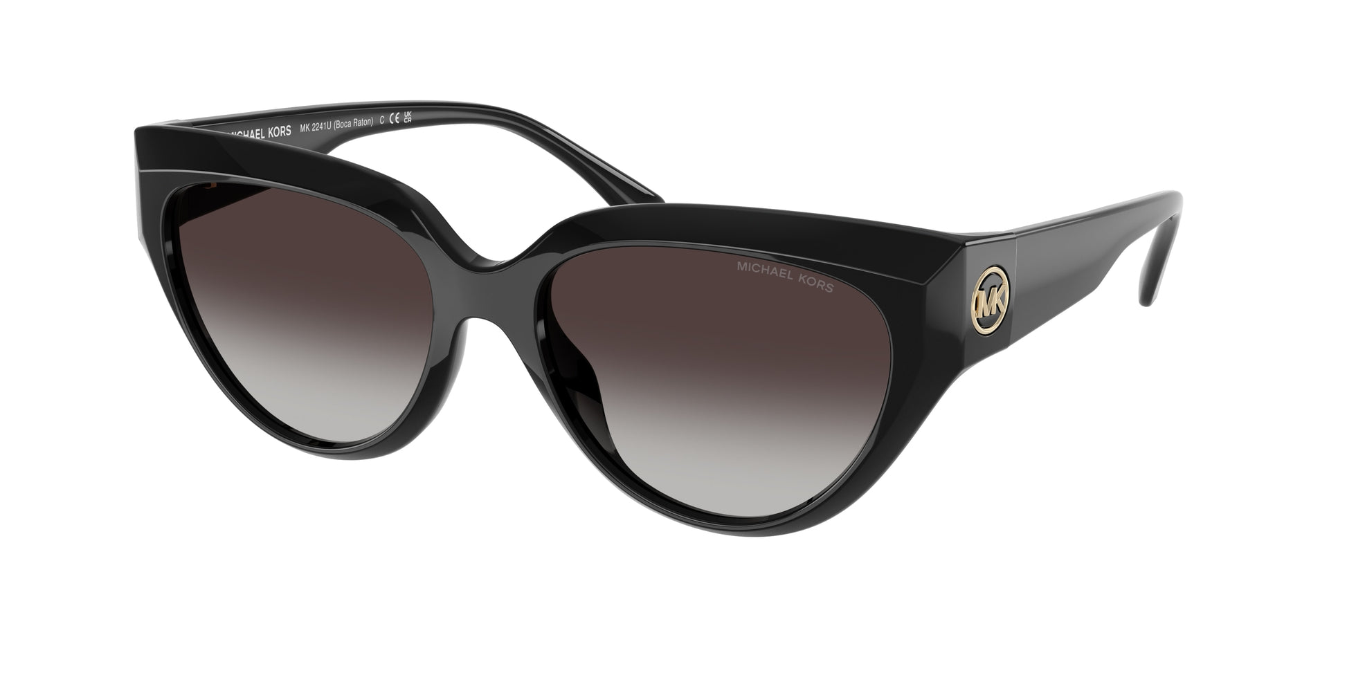 Michael Kors BOCA RATON MK2241U Cat Eye Sunglasses  30058G-Black 55-140-17 - Color Map Black