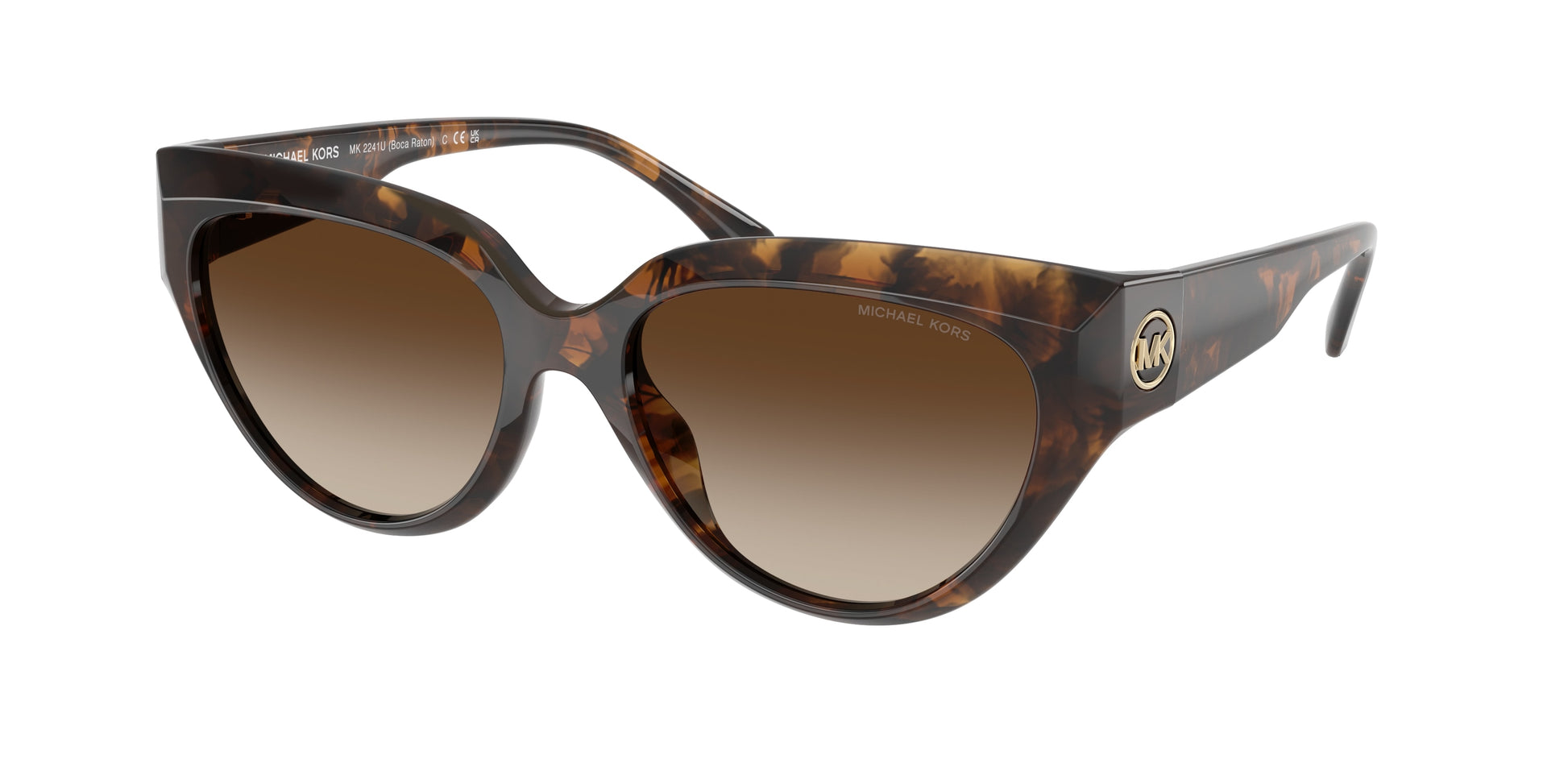 Michael Kors BOCA RATON MK2241U Cat Eye Sunglasses  300613-Dark Tortoise 55-140-17 - Color Map Tortoise