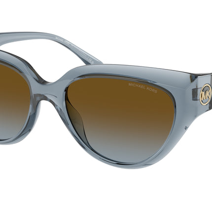 Michael Kors BOCA RATON MK2241U Cat Eye Sunglasses  401413-Denim Transparent 55-140-17 - Color Map Blue