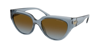 Michael Kors BOCA RATON MK2241U Cat Eye Sunglasses  401413-Denim Transparent 55-140-17 - Color Map Blue