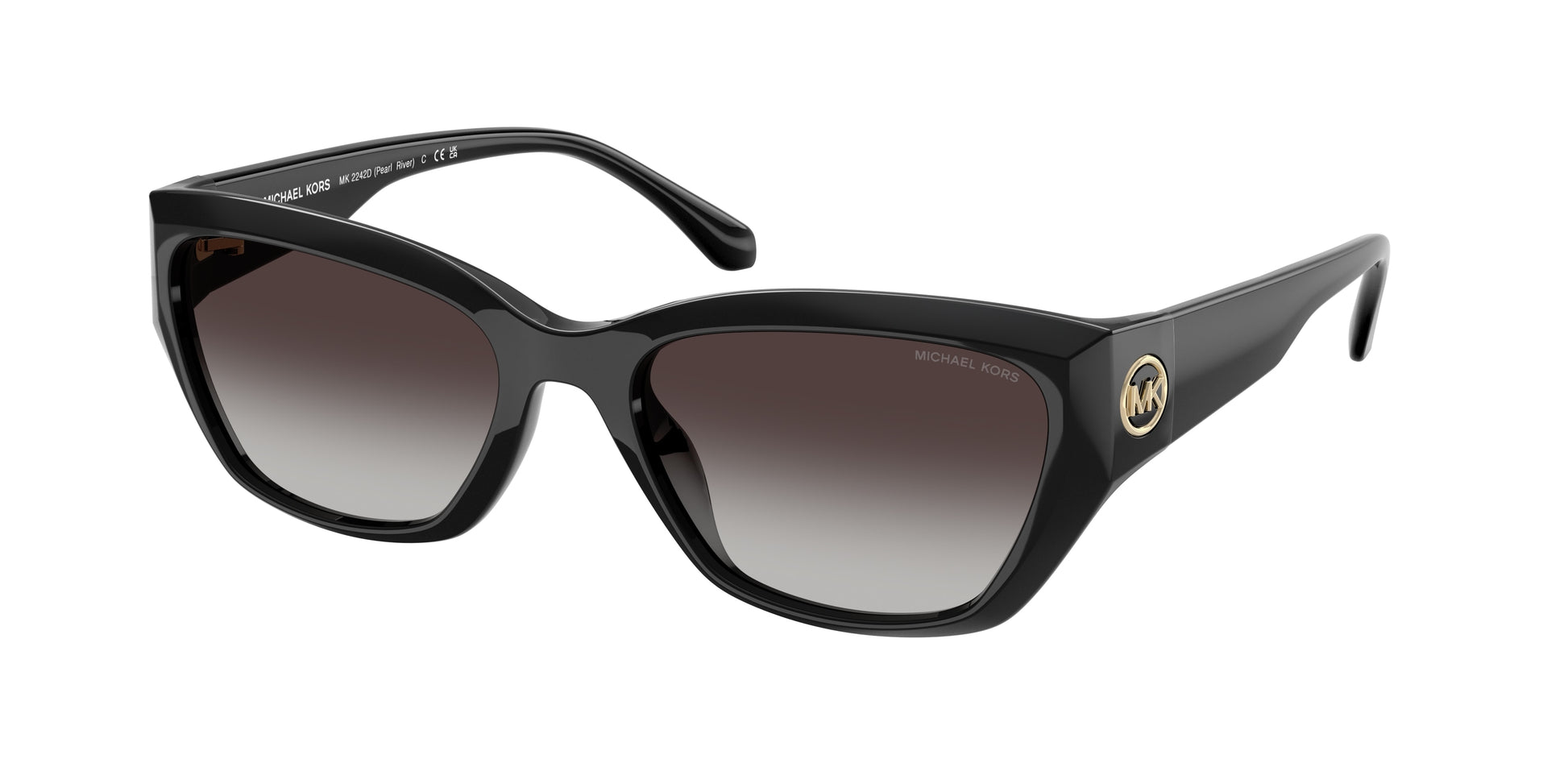 Michael Kors PEARL RIVER MK2242D Cat Eye Sunglasses  30058G-Black 56-140-19 - Color Map Black