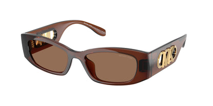 Michael Kors RHODES MK2243U Rectangle Sunglasses  402173-Brown Transparent 52-145-17 - Color Map Brown