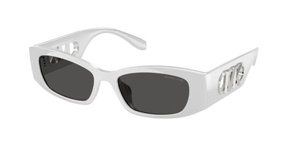 Michael Kors RHODES MK2243U Rectangle Sunglasses  402387-Silver Metallic 52-145-17 - Color Map Silver