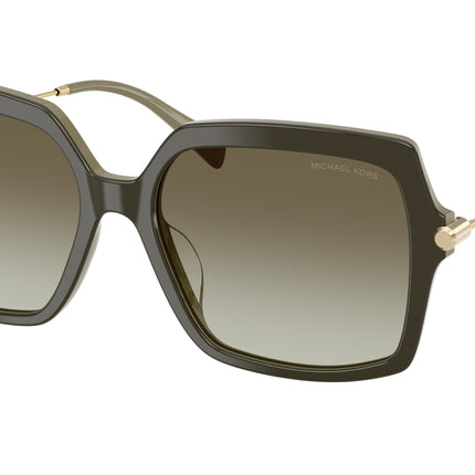 Michael Kors QUOGUE MK2247U Square Sunglasses  40193M-Olive Smoke 57-140-17 - Color Map Green