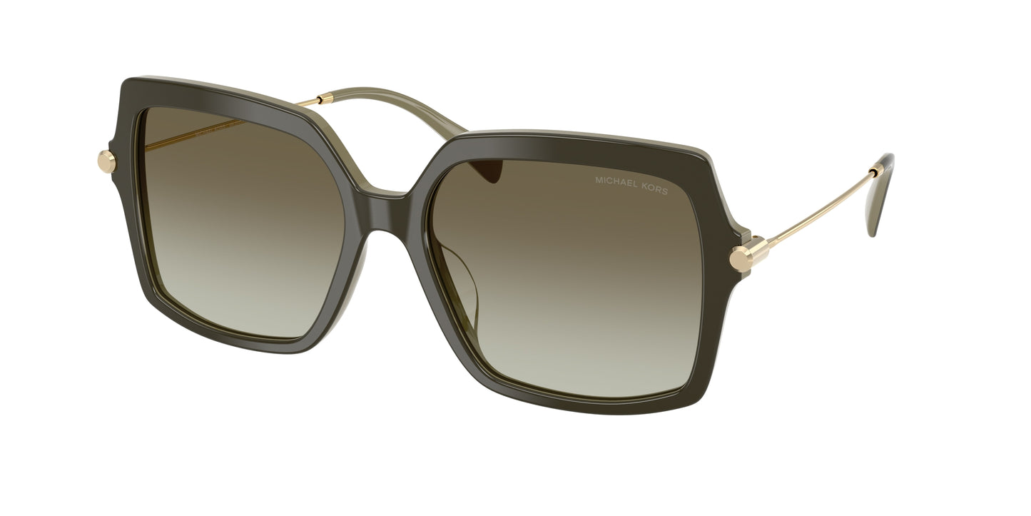 Michael Kors QUOGUE MK2247U Square Sunglasses  40193M-Olive Smoke 57-140-17 - Color Map Green