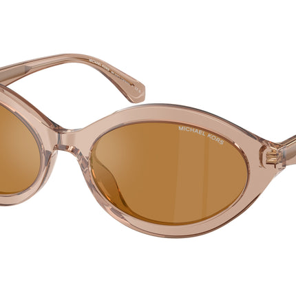 Michael Kors MK2257U Carlazzo mk2257u Oval Sunglasses  34016H-Transparent Tan 55-140-18 - Color Map Brown