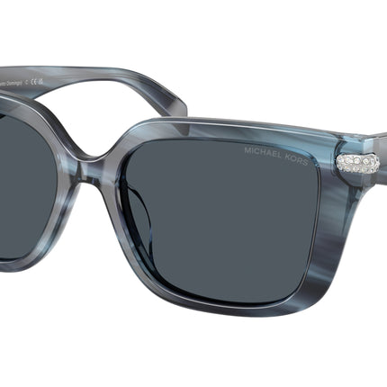 Michael Kors SANTO DOMINGO MK2275BU Square Sunglasses  405487-Denim Horn 54-140-17 - Color Map Blue