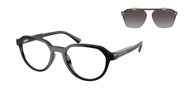 Michael Kors LANAI MK2280U Irregular Sunglasses  30058G-Black 52-145-20 - Color Map Black