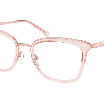 Michael Kors COCONUT GROVE MK3032 Square Eyeglasses  3417-Rose Gold/Pink Transparent 51-140-19 - Color Map Gold