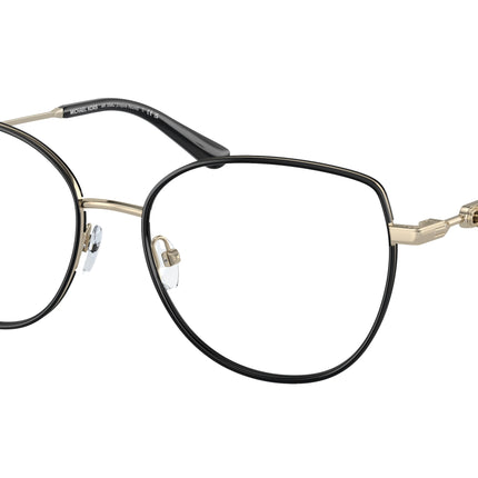 Michael Kors EMPIRE ROUND MK3066J Irregular Eyeglasses  1014-Light Gold/Black 53-140-17 - Color Map Gold