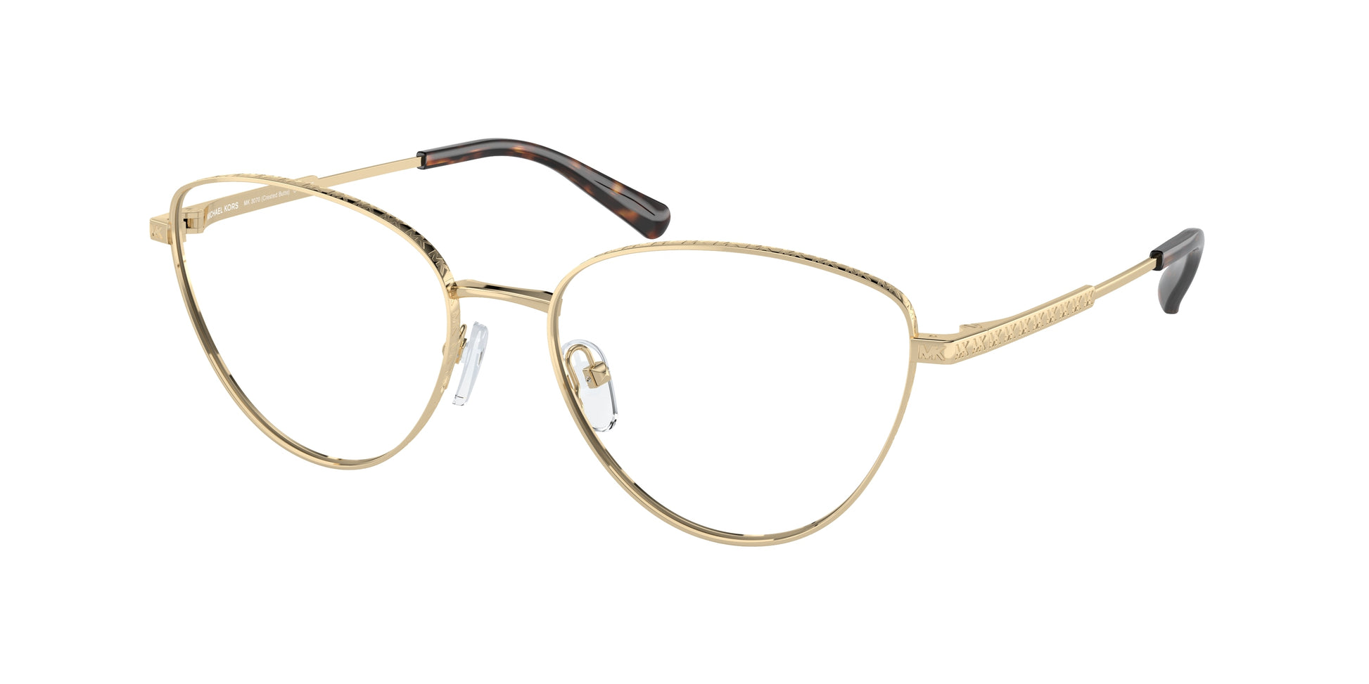 Michael Kors CRESTED BUTTE MK3070 Cat Eye Eyeglasses  1014-Light Gold 53-140-17 - Color Map Gold