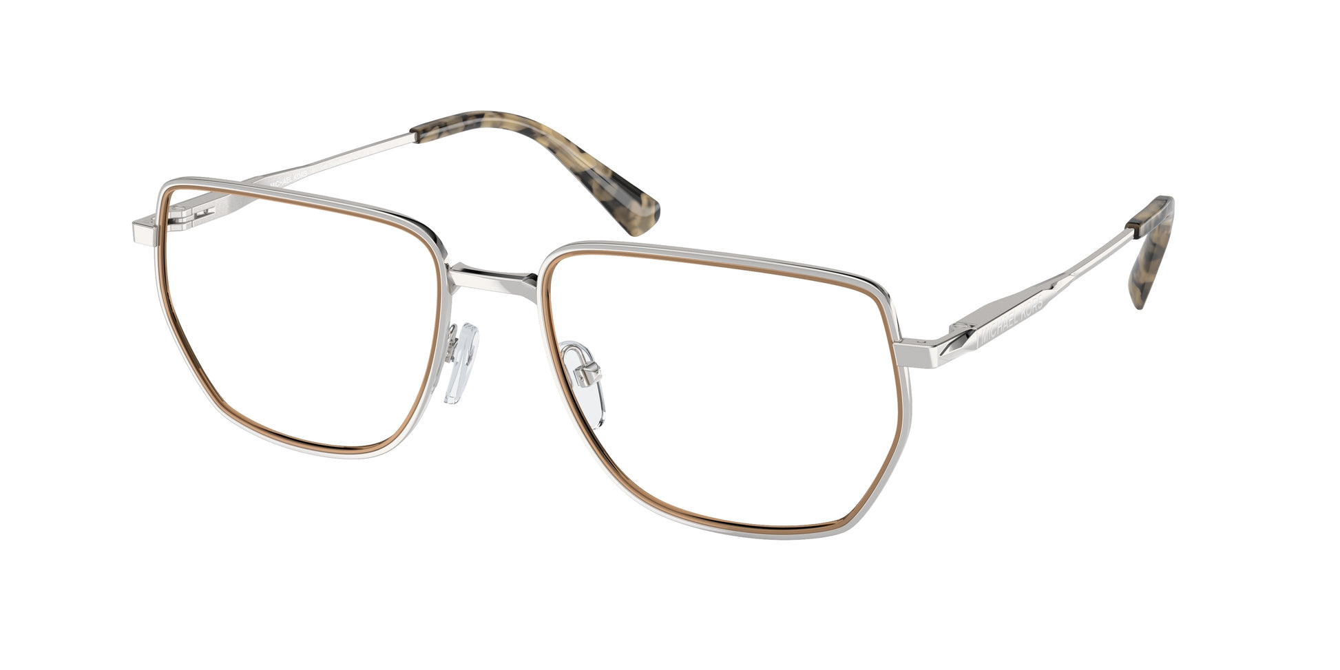 Michael Kors STEAMBOAT MK3080 Irregular Eyeglasses  1893-Shiny Silver 56-145-18 - Color Map Silver