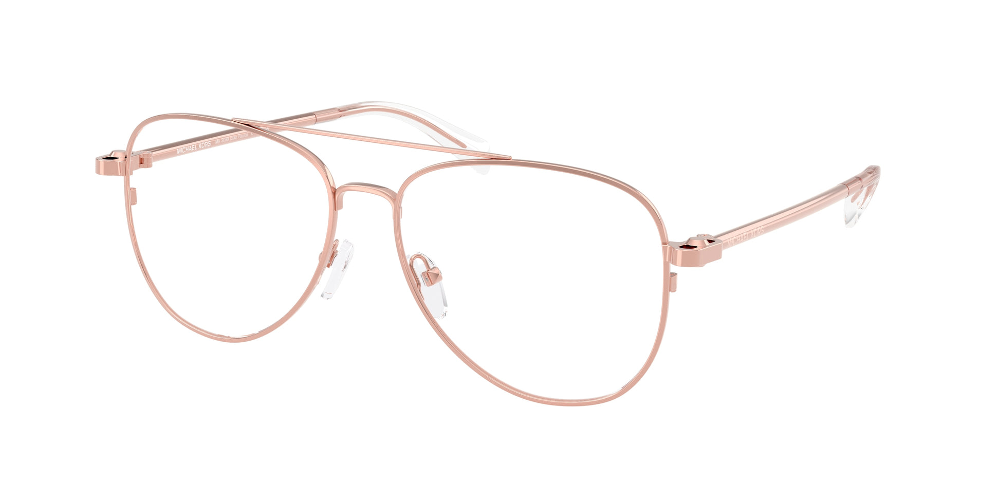 Michael Kors SãO PAULO MK3089 Pilot Eyeglasses  1108-Rose Gold Shiny 56-140-15 - Color Map Pink