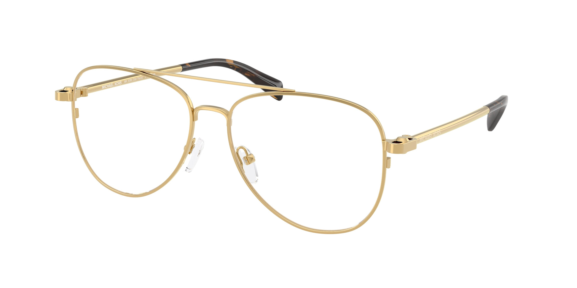 Michael Kors SãO PAULO MK3089 Pilot Eyeglasses  1896-Shiny Yellow Gold 56-140-15 - Color Map Gold