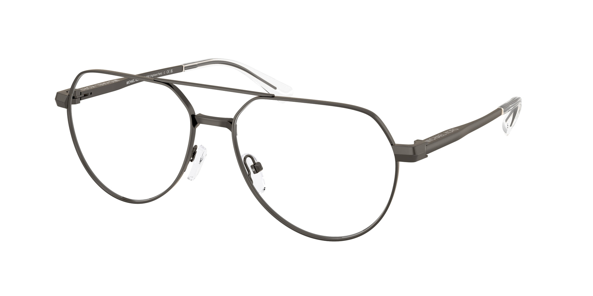 Michael Kors HIGHLAND PARK MK3092 Pilot Eyeglasses  1002-Matte Gunmetal 57-145-16 - Color Map Grey