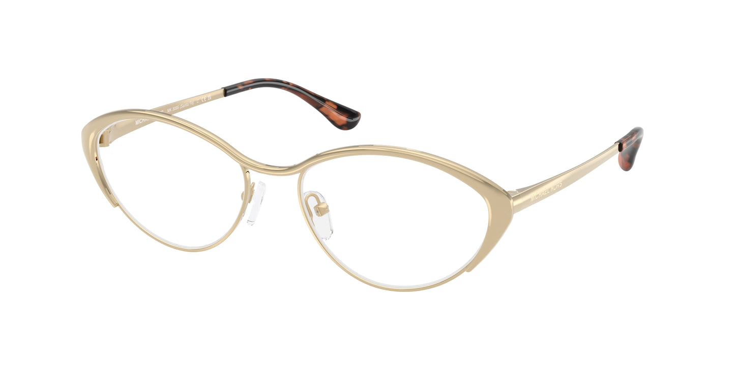 Michael Kors SANTA FE MK3095 Oval Eyeglasses  1014-Light Gold 55-140-17 - Color Map Gold