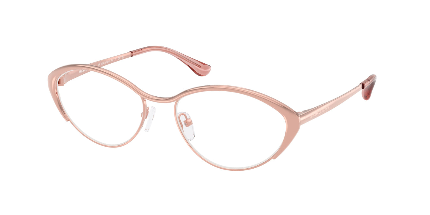 Michael Kors SANTA FE MK3095 Oval Eyeglasses  1108-Rose Gold 55-140-17 - Color Map Gold