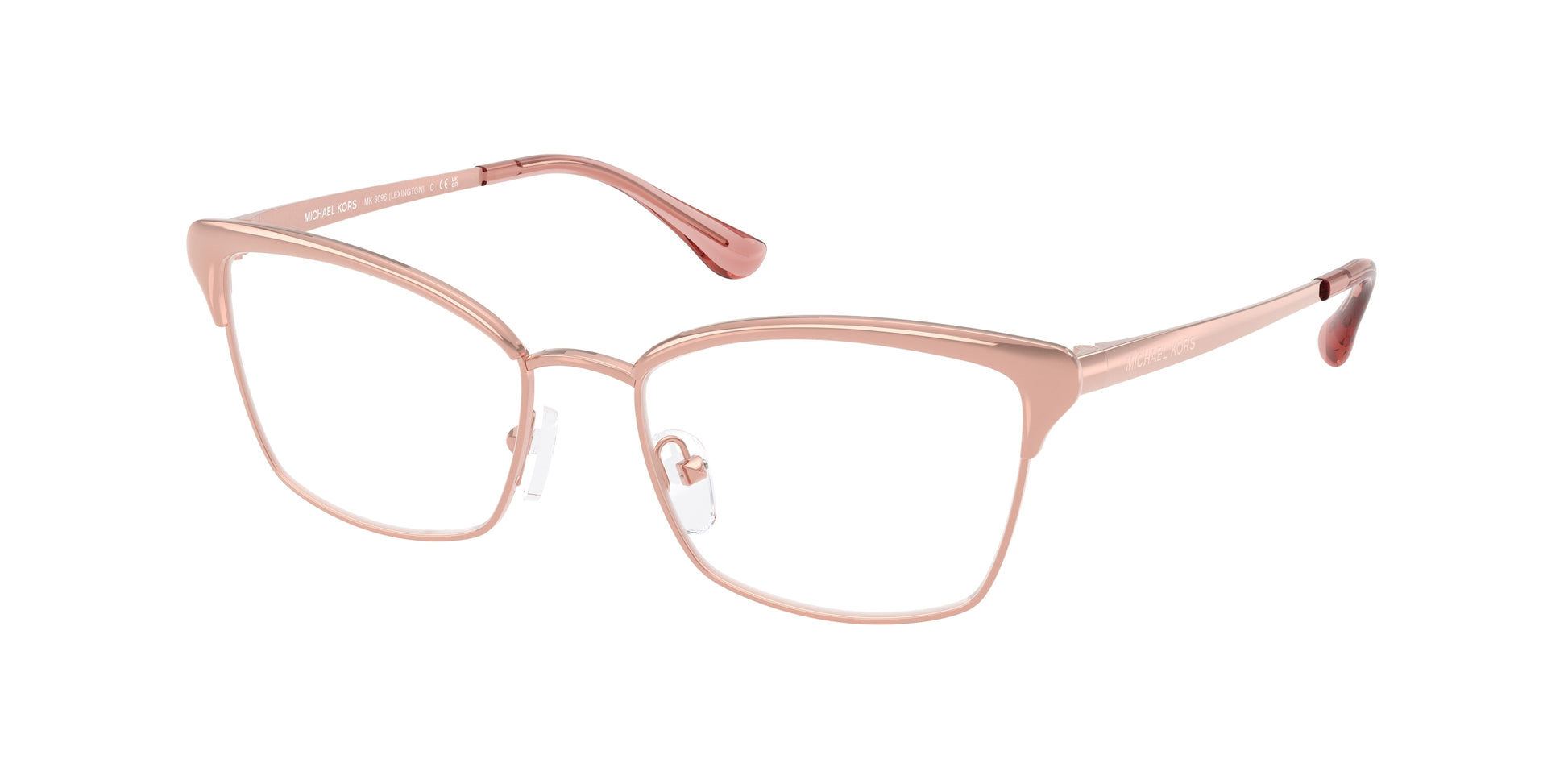 Michael Kors LEXINGTON MK3096 Square Eyeglasses  1108-Rose Gold 52-140-17 - Color Map Gold