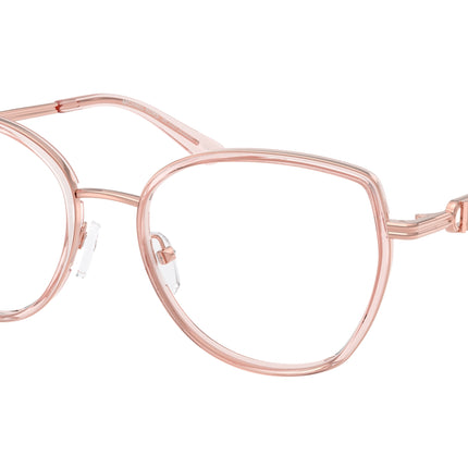 Michael Kors KIAWAH MK3101 Round Eyeglasses  3101-Pink Transparent 53-140-18 - Color Map Pink