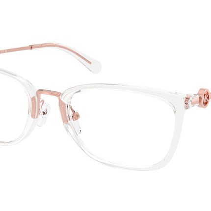 Michael Kors CAPTIVA MK4054 Rectangle Eyeglasses  3105-Clear 52-140-20 - Color Map Transparent