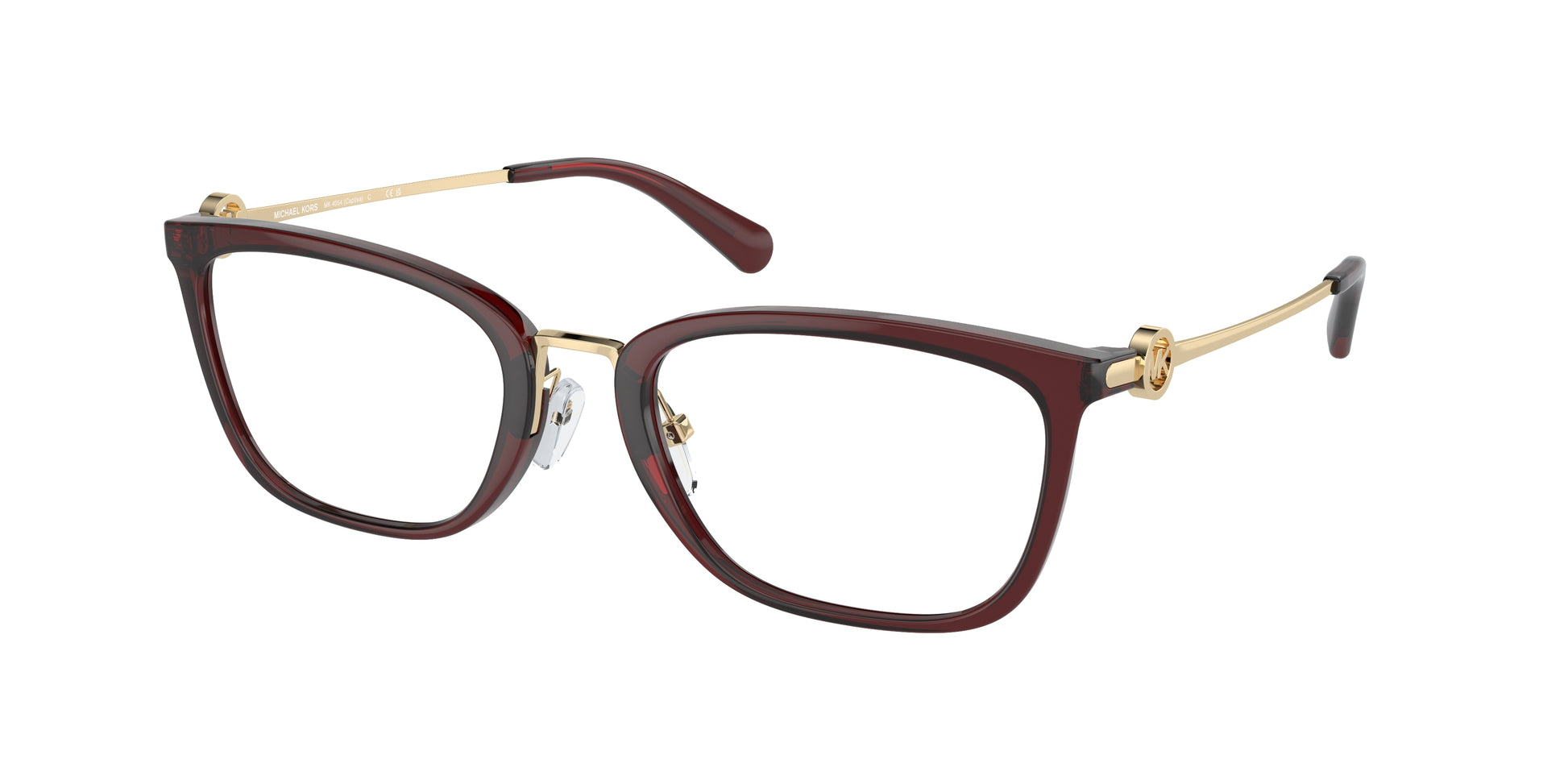 Michael Kors CAPTIVA MK4054 Rectangle Eyeglasses  3949-Dark Red 52-140-20 - Color Map Red