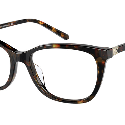 Michael Kors EDINBURGH MK4085U Rectangle Eyeglasses  3006-Bio Dark Tortoise 52-140-17 - Color Map Brown