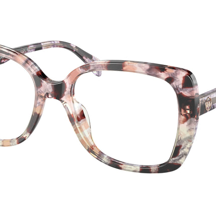 Michael Kors PERTH MK4104U Square Eyeglasses  3345-Pink Grey Tortoise 53-140-18 - Color Map Pink