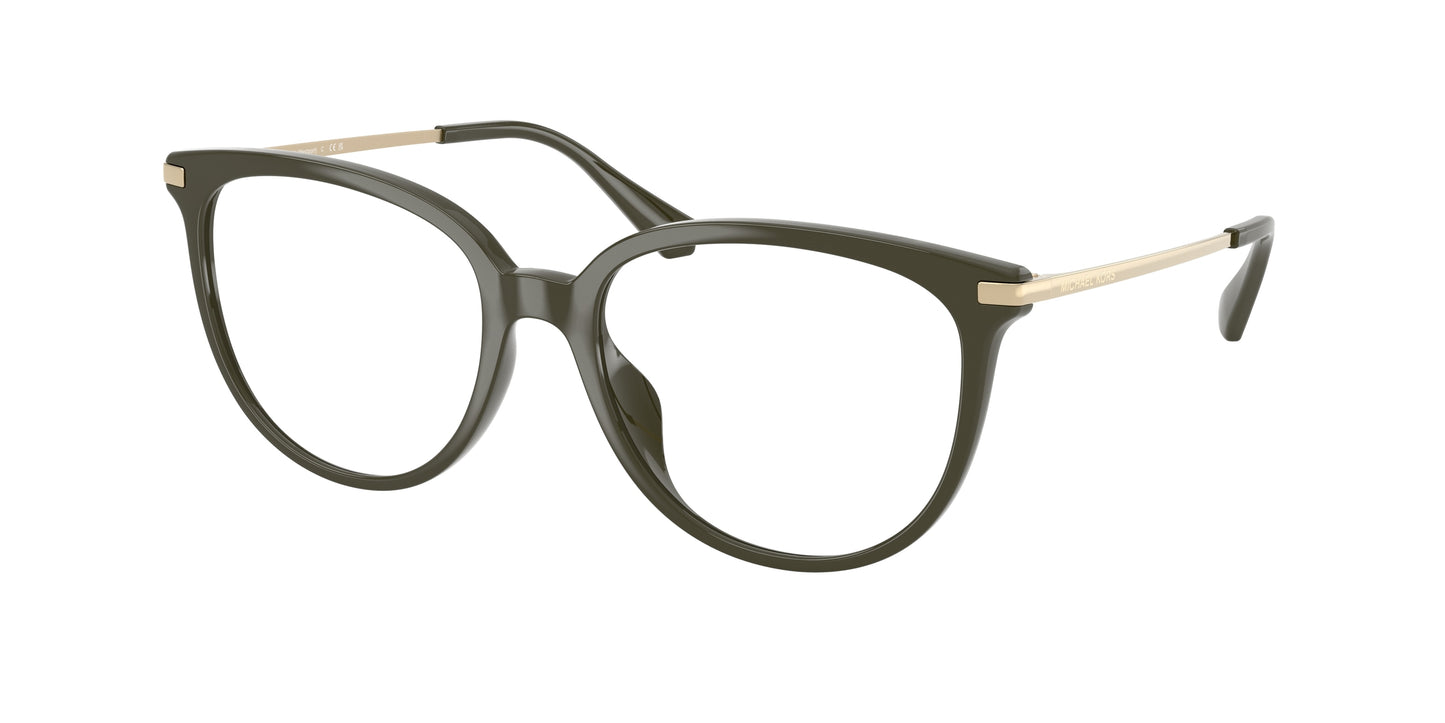 Michael Kors WESTPORT MK4106U Round Eyeglasses  3902-Olive 54-140-17 - Color Map Green